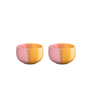 Asa Selection: JOY Geel/Roze Porseleinen Eierdopje 3 x 5 cm