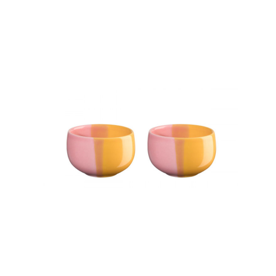 Asa Selection: JOY Geel/Roze Porseleinen Eierdopje 3 x 5 cm