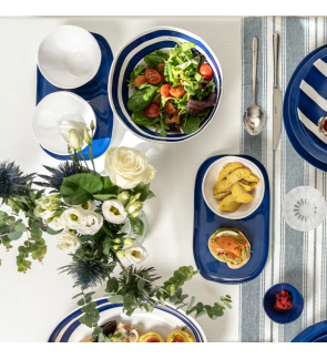 Guzzini: Blauwe gevoerde kom "Riviera" 12 cm