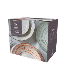 Domino Italian Design: Set vaisselle 18 pièces 3 couleurs Tribalia