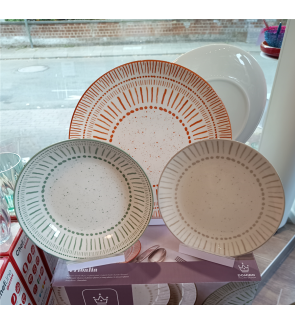 Domino Italian Design: Set vaisselle 18 pièces 3 couleurs Tribalia