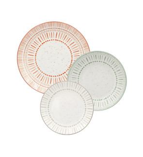 Domino Italian Design: Set vaisselle 18 pièces 3 couleurs Tribalia