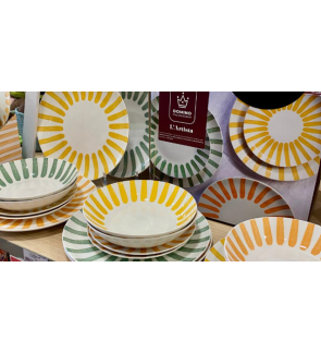Domino Italian Design: Set vaisselle 18 pièces 3 couleurs L'Artista