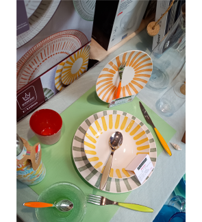 Domino Italian Design: Set vaisselle 18 pièces 3 couleurs L'Artista
