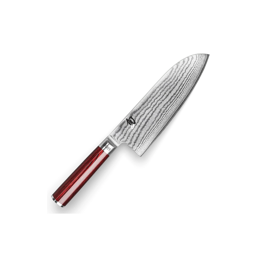 KAI:  Shun Klassiek Rood Japans Mes Santoku 19 cm Limited Edition (DM 0717RD)