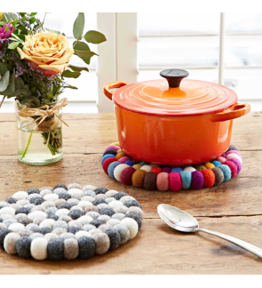 Winkler: Sous-plat en feutre blanc-beige-gris