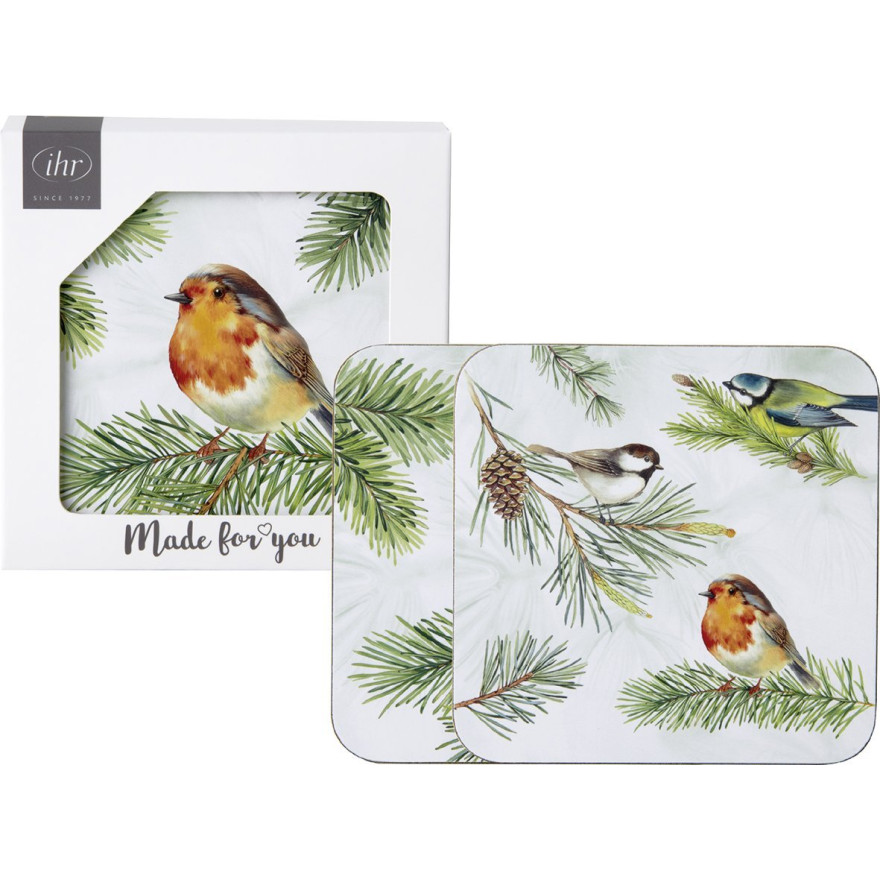 Ihr: Set de 4 sous-verre oiseau rouge-george Ihr: Set de 4 sous-verre oiseau rouge-george