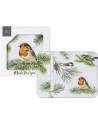 Ihr: Set de 4 sous-verre oiseau rouge-george