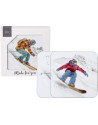 Ihr: Set de 4 sous-verre skier à la montagne