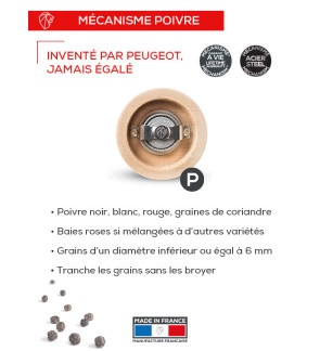 Peugeot: Boreal Rock Grey Houten Pepermolen 12 cm