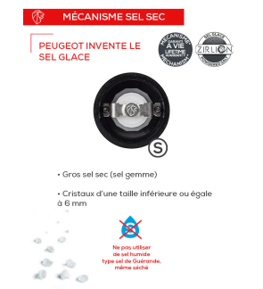 Peugeot: Boreal Moulin à sel en bois gris galet 12 cm