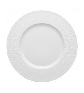Guy Degrenne: Boréal Satin Blanc Assiette d'accueil 33 cm