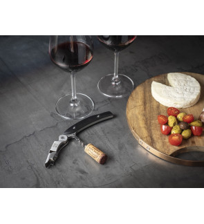Peugeot: Sommelier dubbele hefboom kurkentrekker, zwart ABS 13 cm