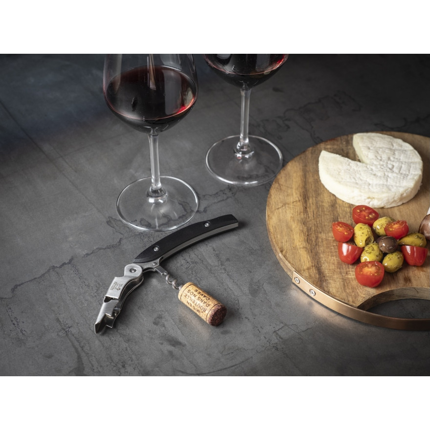 Peugeot: Sommelier dubbele hefboom kurkentrekker, zwart ABS 13 cm