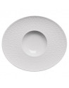 Guy Degrenne: Boréal Satin Blanc Assiette gourmet ovale 30x26cm