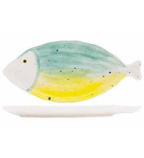 Cosy & Trendy:  Groengeel koraalvisbord 21,5 cm