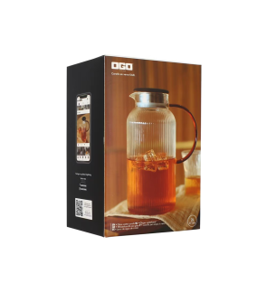 OGO:  KARL 2L borosilicaatglazen kan met oranje handvat