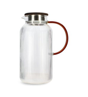 OGO:  KARL 2L borosilicaatglazen kan met oranje handvat