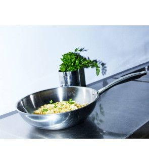 Baumalu: Triply roestvrijstalen Wok 30 cm