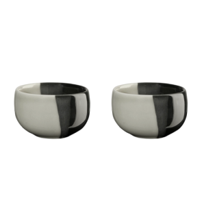 Asa Selection: JOY Coquetier en porcelaine noir/beige 3 x 5 cm