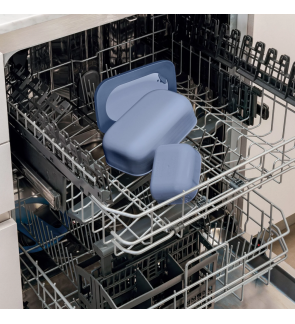 Guzzini: Store & Go Boite hermétique rectangle bleu avec couvercle & couverts