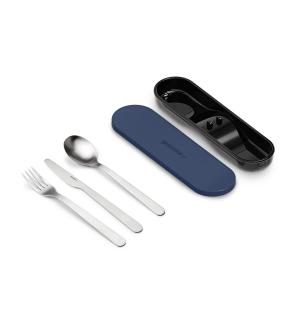 Guzzini: Store & Go couverts de voyage dans un étui bleu