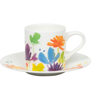 Konitz:  Tasse expresso et sous-tasse « Full bloom » Victoria Lowe 9,5 cl