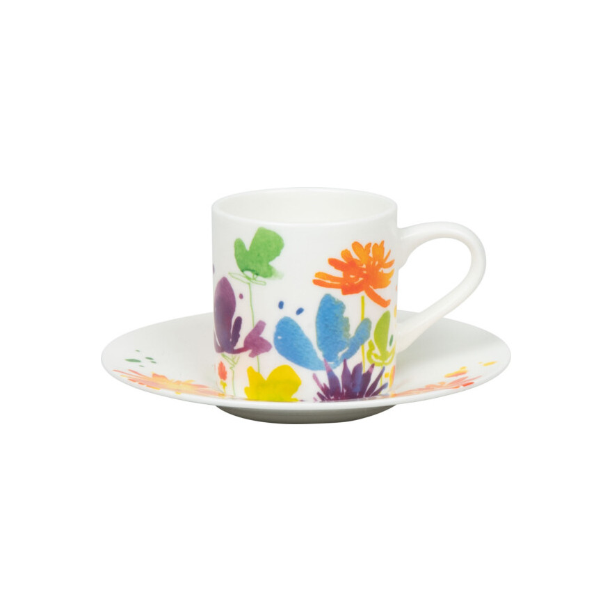 Konitz:  Tasse expresso et sous-tasse « Full bloom » Victoria Lowe 9,5 cl Konitz:  Tasse expresso et sous-tasse « Full bloom » Victoria Lowe 9,5 cl