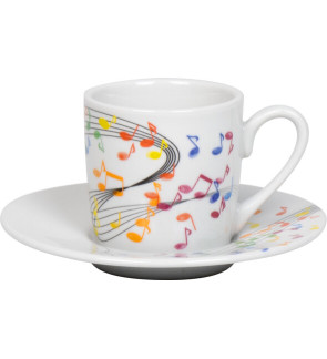 Konitz:  Tasse expresso et sous-tasse Notes de musique 9,5 cl