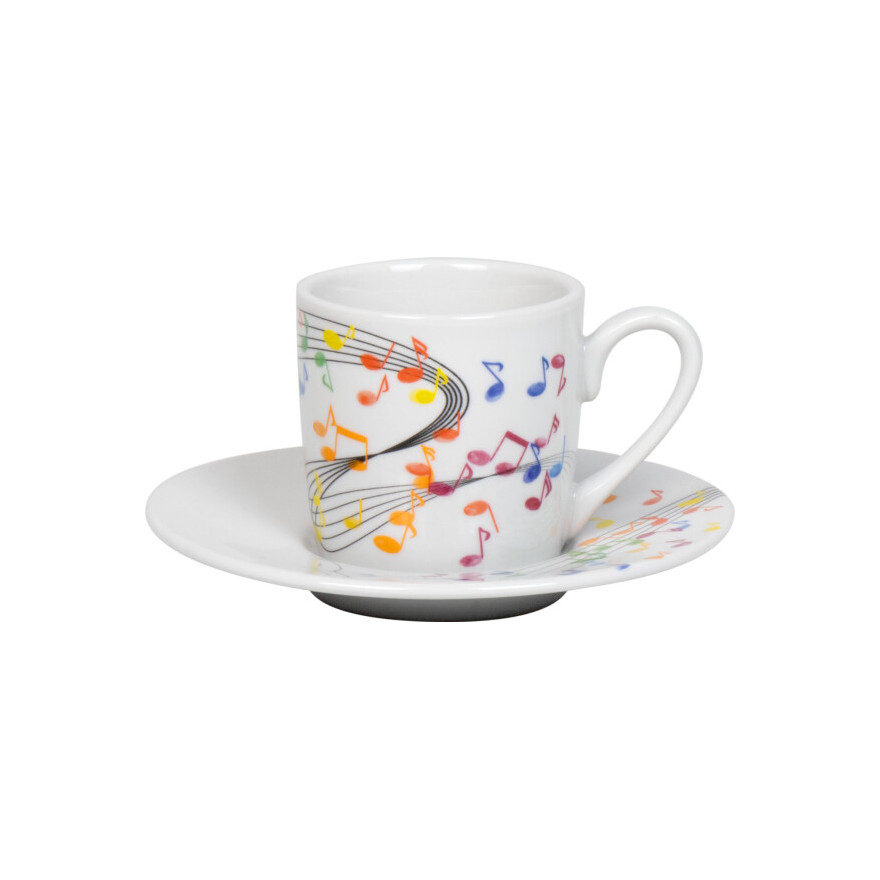 Konitz:  Tasse expresso et sous-tasse Notes de musique 9,5 cl