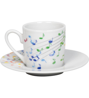 Konitz:  Tasse expresso et sous-tasse Notes de musique 9,5 cl