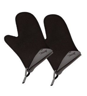 Spring Swiss Design: Paire de gants pour le four noir intérieur gris