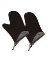 Spring Swiss Design: Paire de gants pour le four noir intérieur gris