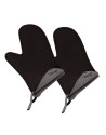 Spring Swiss Design: Paire de gants pour le four noirs intérieur gris