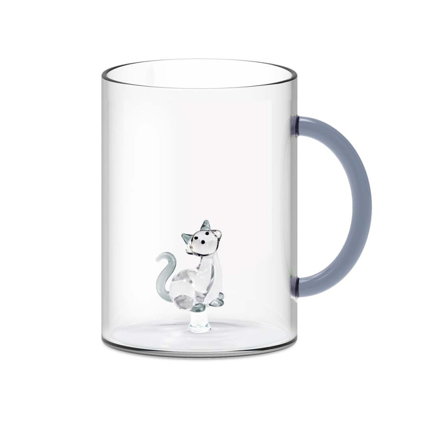 WD Lifestyle: Verre en borosilicate 420 ml avec chat en verre WD Lifestyle: Verre en borosilicate 420 ml avec chat en verre