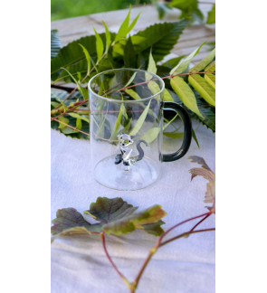 WD Lifestyle: Verre en borosilicate 420 ml avec chat en verre