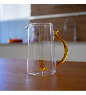 WD Lifestyle: Borosilicaatkan van 1,5 liter met gekleurde glazen hond