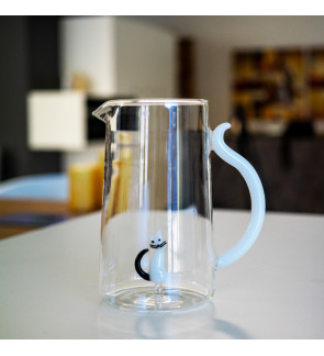 WD Lifestyle: Borosilicaatkan van 1,5 liter met gekleurde glazen kat