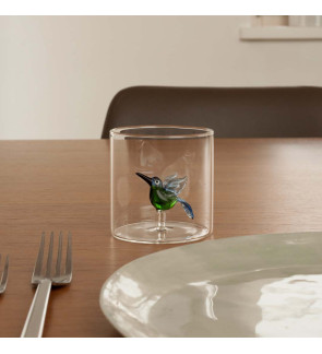 WD Lifestyle: 250 ml borosilicaatbeker met een gekleurd kolibrie