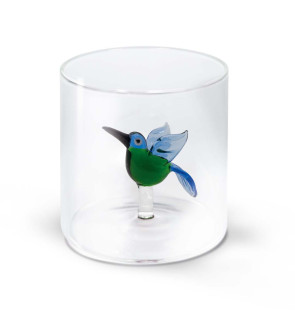 WD Lifestyle: 250 ml borosilicaatbeker met een gekleurd kolibrie