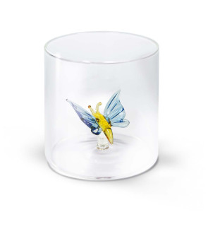 WD Lifestyle: 250 ml borosilicaatbeker met een gekleurd vlinder