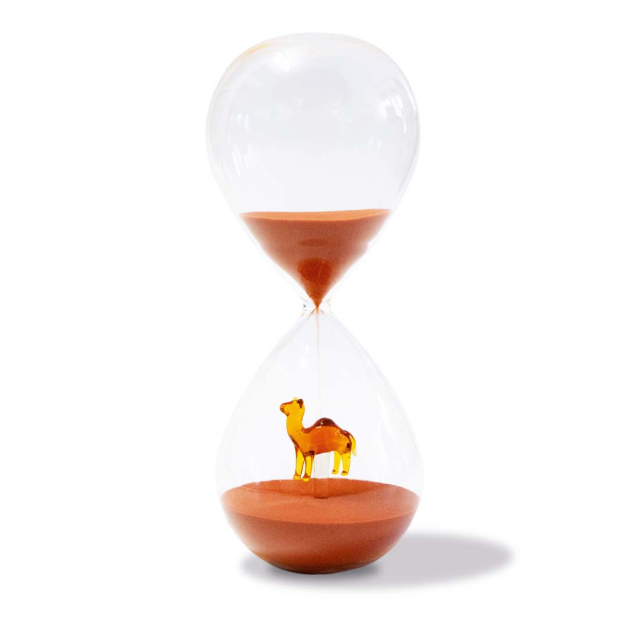 WD Lifestyle: Grand Sablier en borosilicate 30 min avec chameau en verre WD Lifestyle: Grand Sablier en borosilicate 30 min avec chameau en verre
