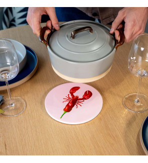 WD Lifestyle: Sous plat en céramique, dos en liège homard
