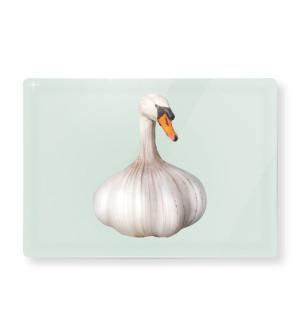 WD Lifestyle: Planche à découper en verre trempé canard/ail