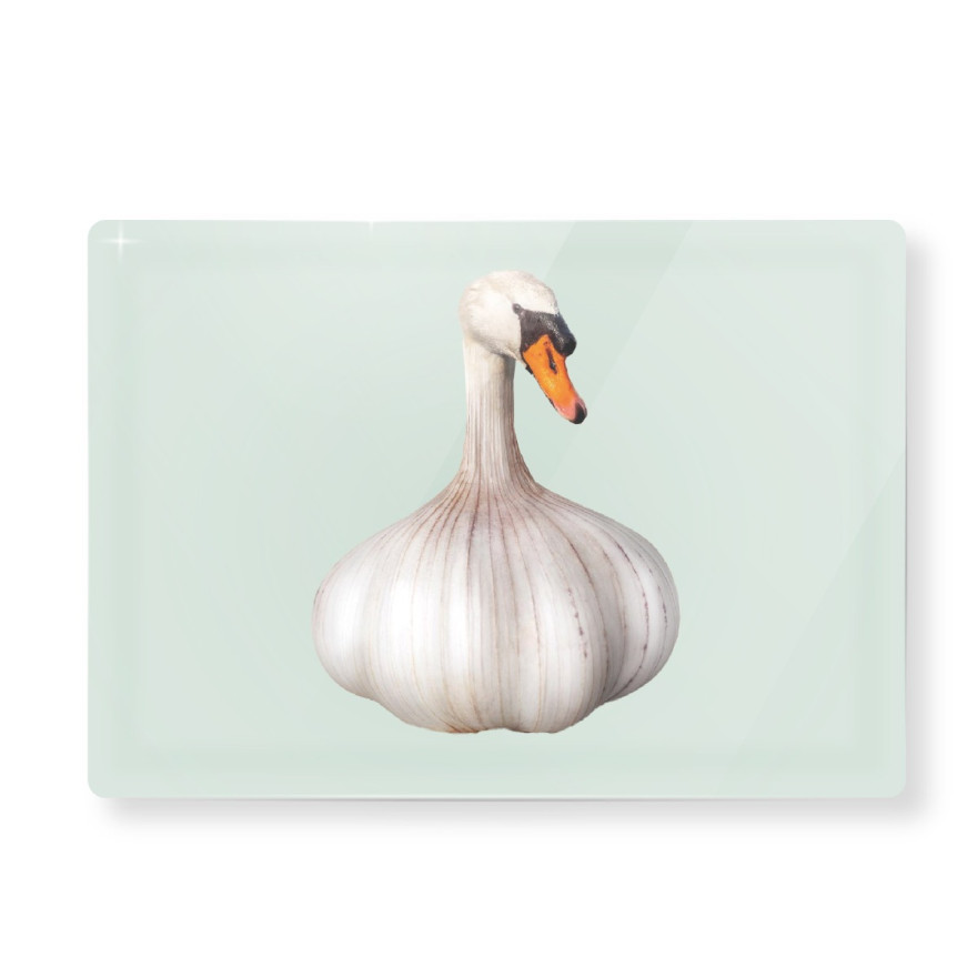 WD Lifestyle: Planche à découper en verre trempé canard/ail