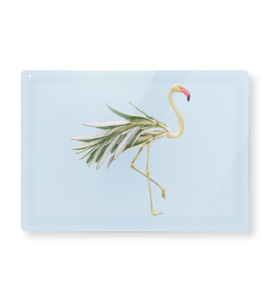 WD Lifestyle: Snijplank van gehard glas met flamingo/rozemarijnmotief