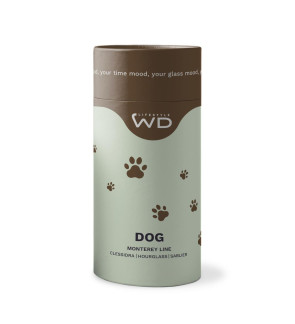 WD Lifestyle: borosilicaat kleine zandloper 15 min met glazen hond