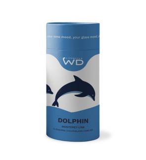 WD Lifestyle: borosilicaat kleine zandloper 15 min met glazen dolfijn