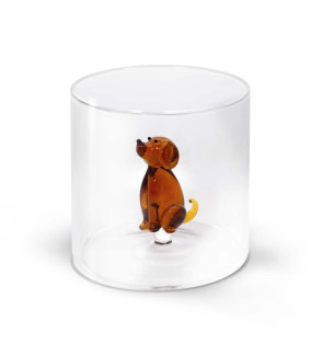 WD Lifestyle: 250 ml borosilicaatbeker met een gekleurd hond