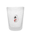 Memento: Handgeblazen glazen waterglas 30cl met een sneeuwpopmotief